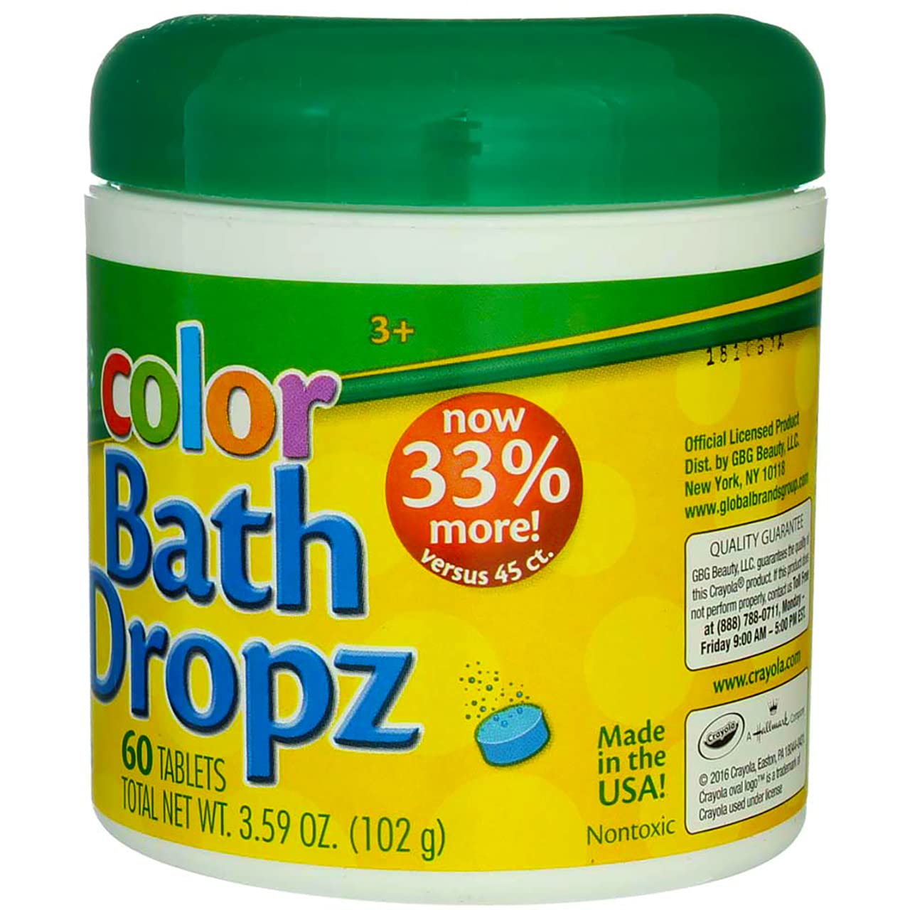 Crayola Color Bath Dropz ensemble total de 240 tablettes.