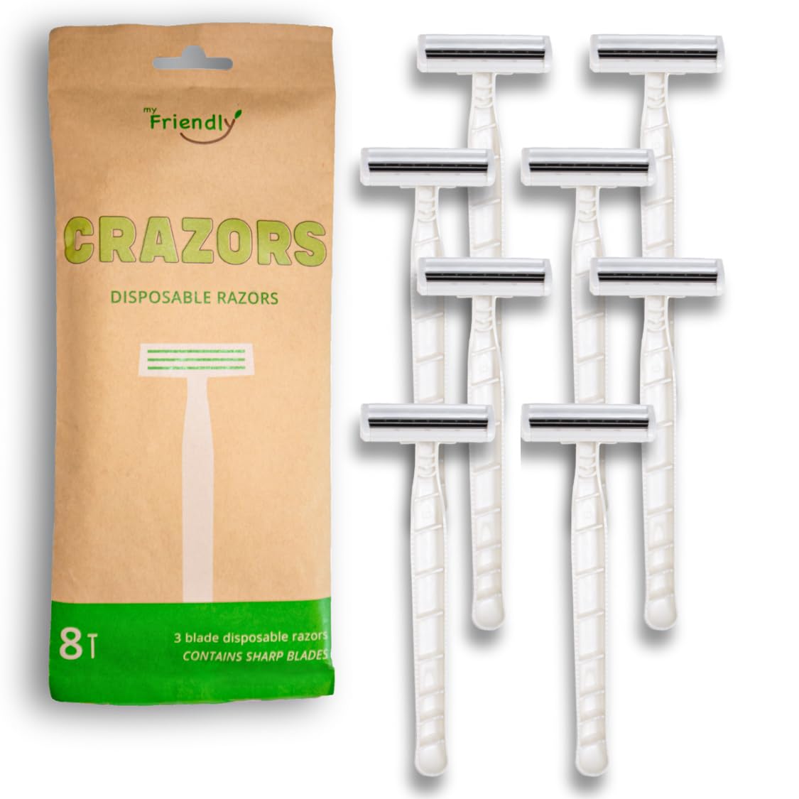 Rasoir Crazors à 3 lames pour visage et corps, glisse douce.