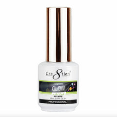 Cre8tion Glow Top Coat: bouteille montrant l'effet néon lumineux durable