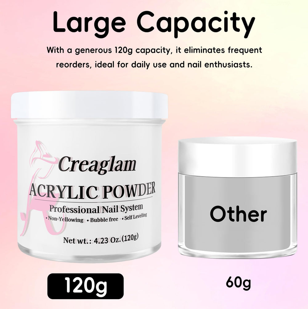 Creaglam Poudre Acrylique: idéale pour décorations et ongles 3D.