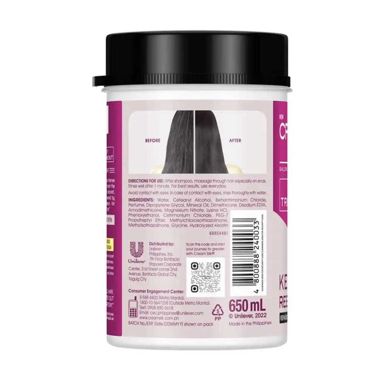 Cream Silk: aperçu des cheveux lisses après application, utilisation quotidienne.