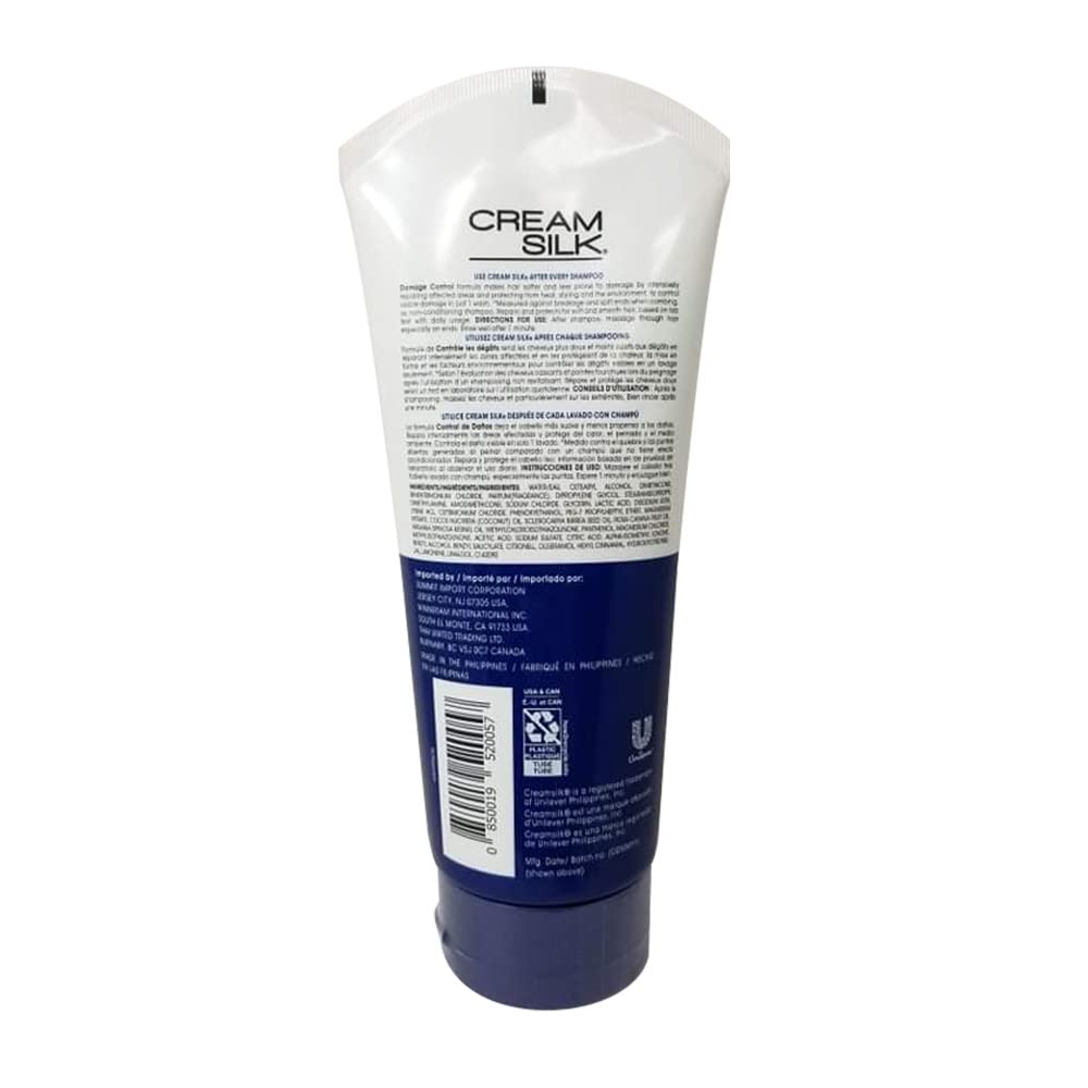 Cream Silk Damage Control, cheveux après utilisation, douceur durable et brillance naturelle.