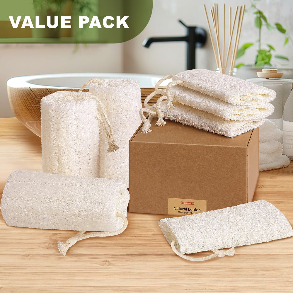 Loofah naturelle Createjoya, spa à domicile pour peau plus lisse.
