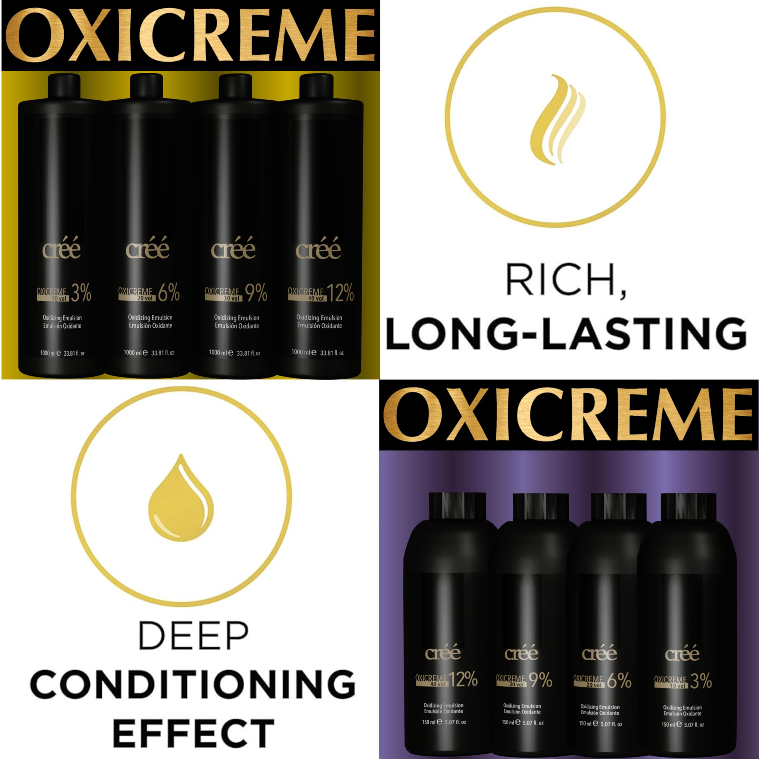 Kit professionnel Cree Oxicreme Développeur pour salon pratique et propre