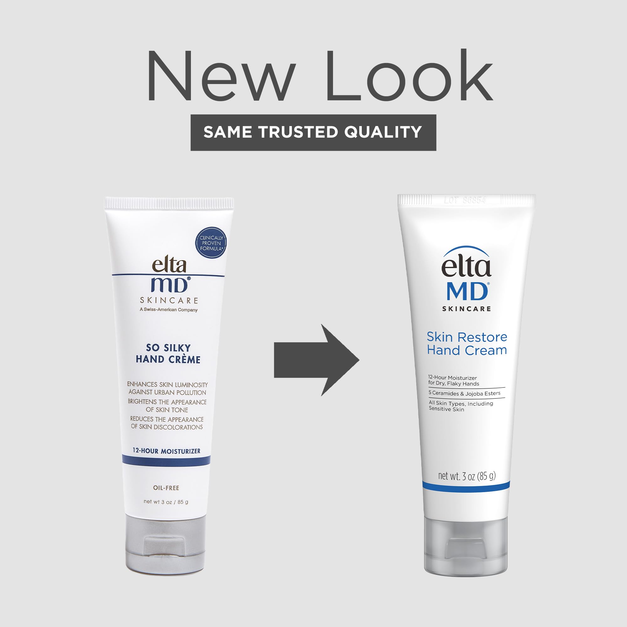 EltaMD So Silky Crème Mains après lavage, absorption rapide et non collante.