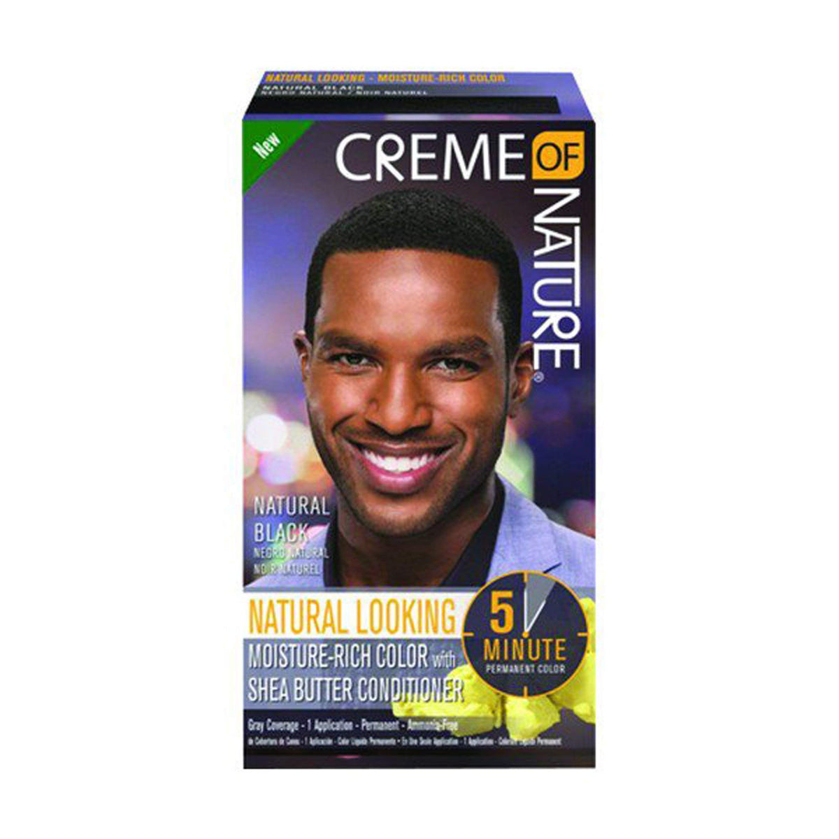 Crème of Nature coloration pour hommes avec applicateur offrant couverture uniforme des gris