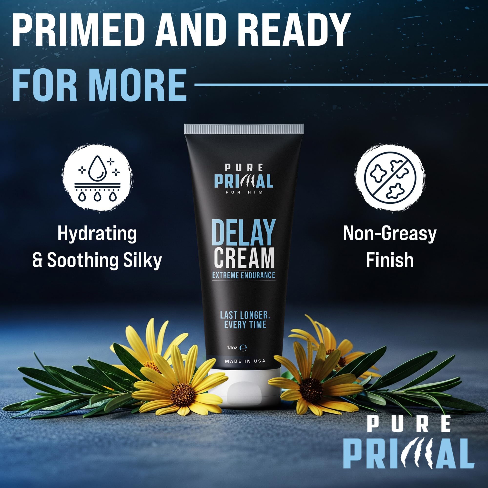 Crème retardatrice Pure Primal – contrôle du climax en douceur pour rester connecté.