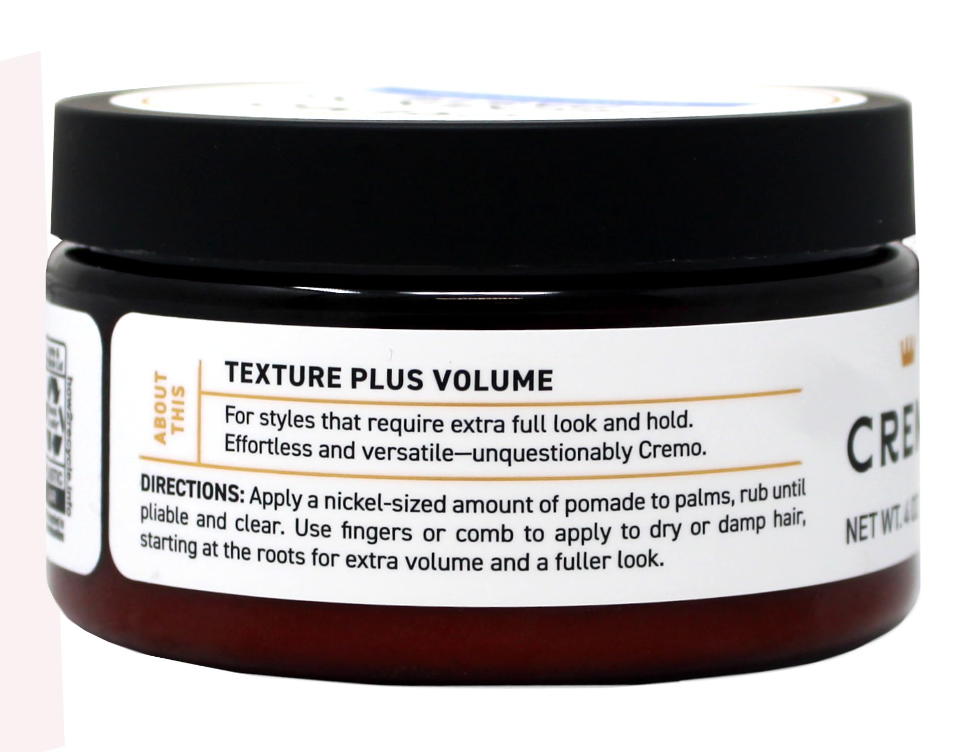 Pâte Barber Grade de Cremo, ideale pour cheveux courts et fins.