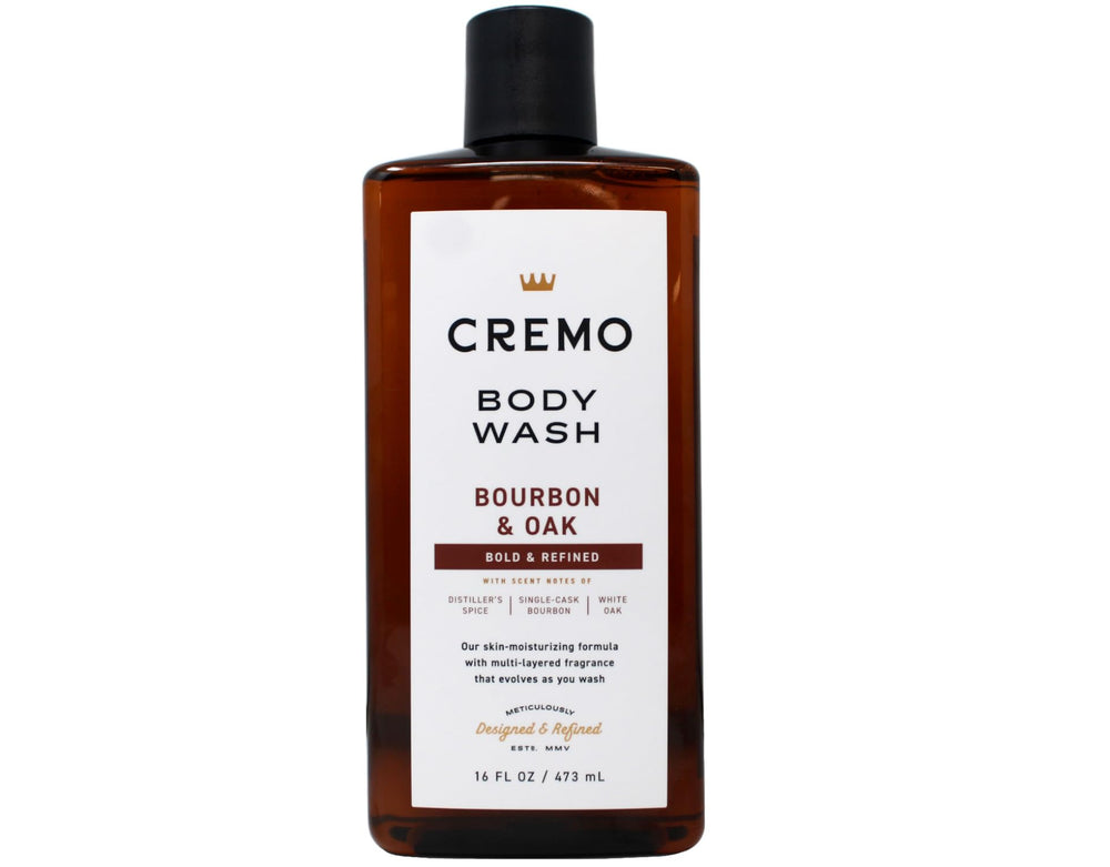 Cremo Douche Bourbon & Oak : mousse douce prête à envelopper la peau.