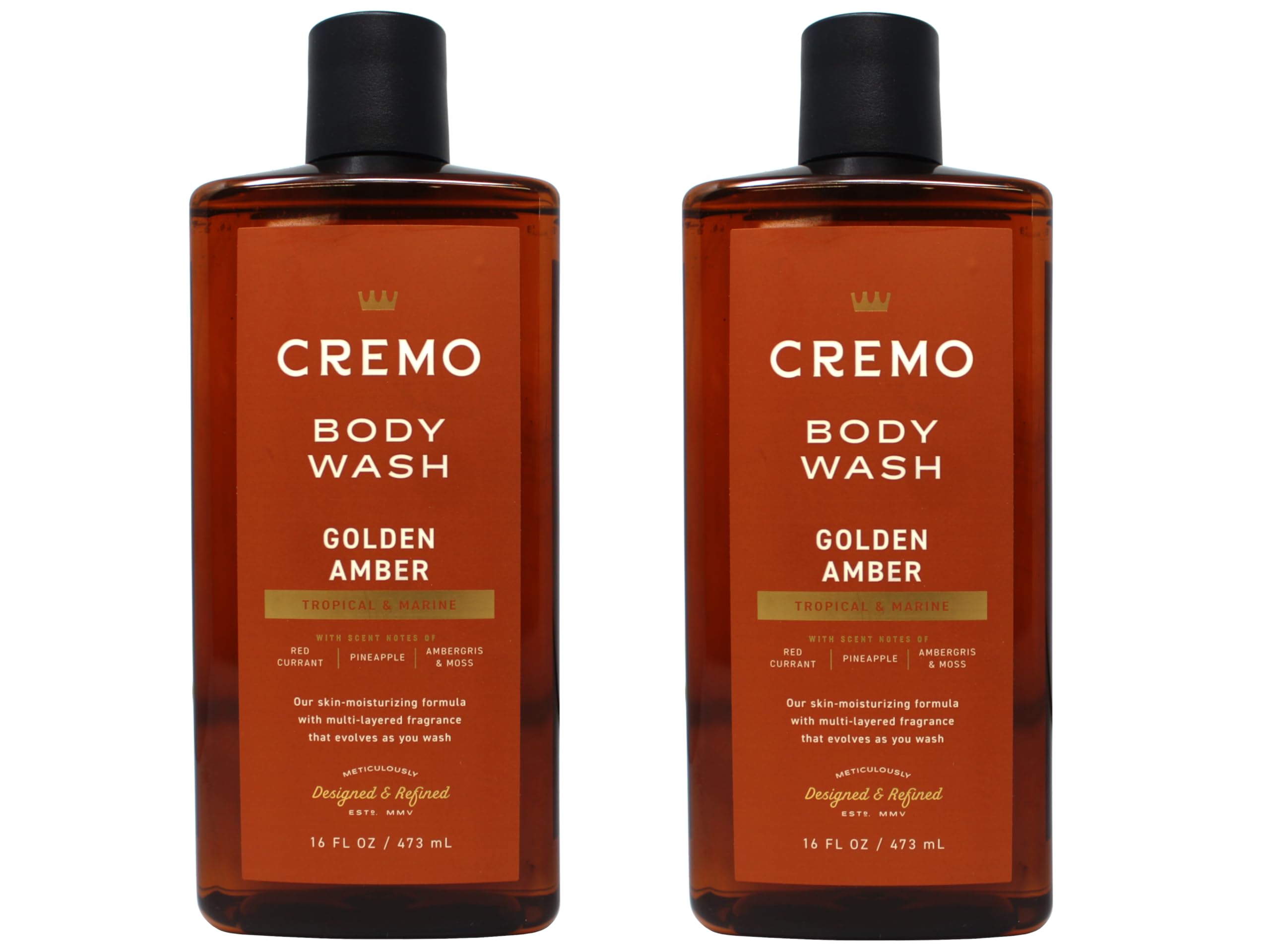 Gel douche Cremo Ambre Doré en flacon, hydratation douce.