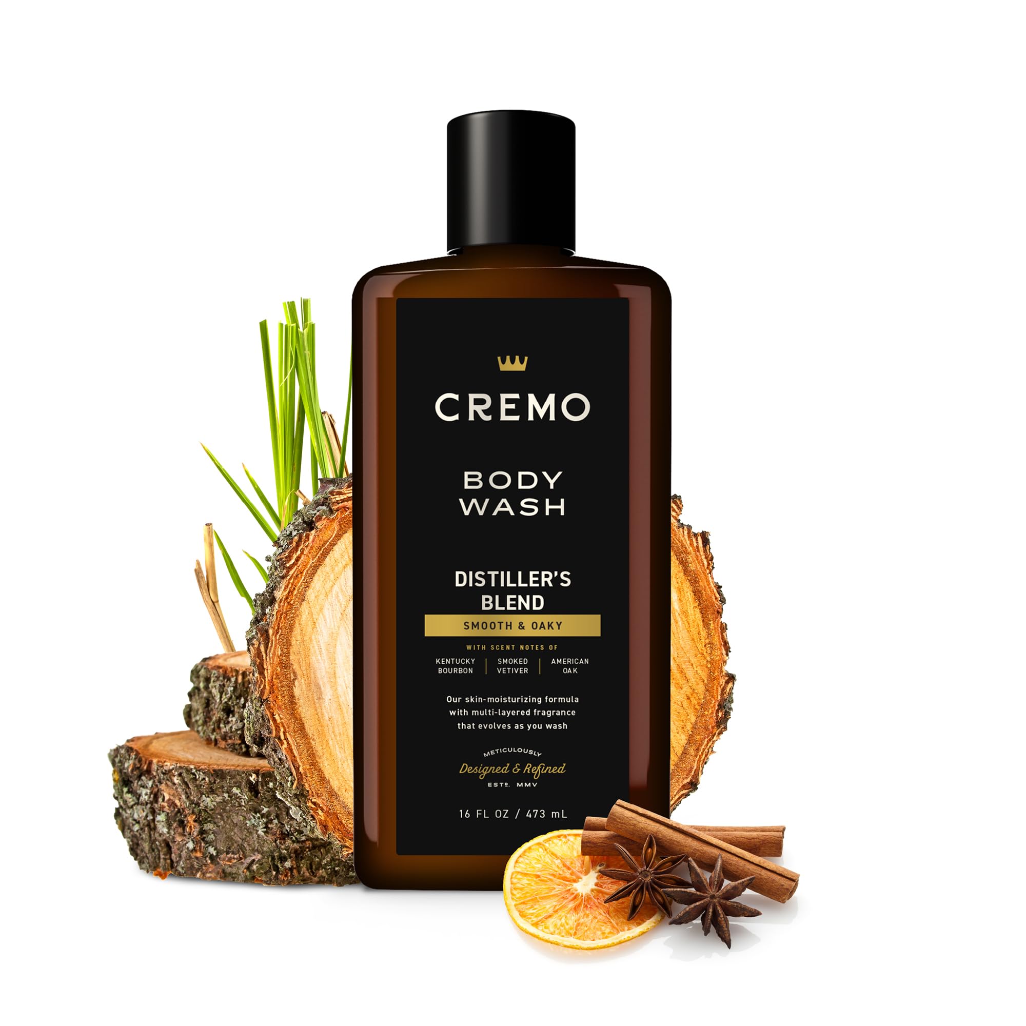 Cremo Gel Douche Homme, bouteille pratique de 473 ml prête pour la maison et le voyage.