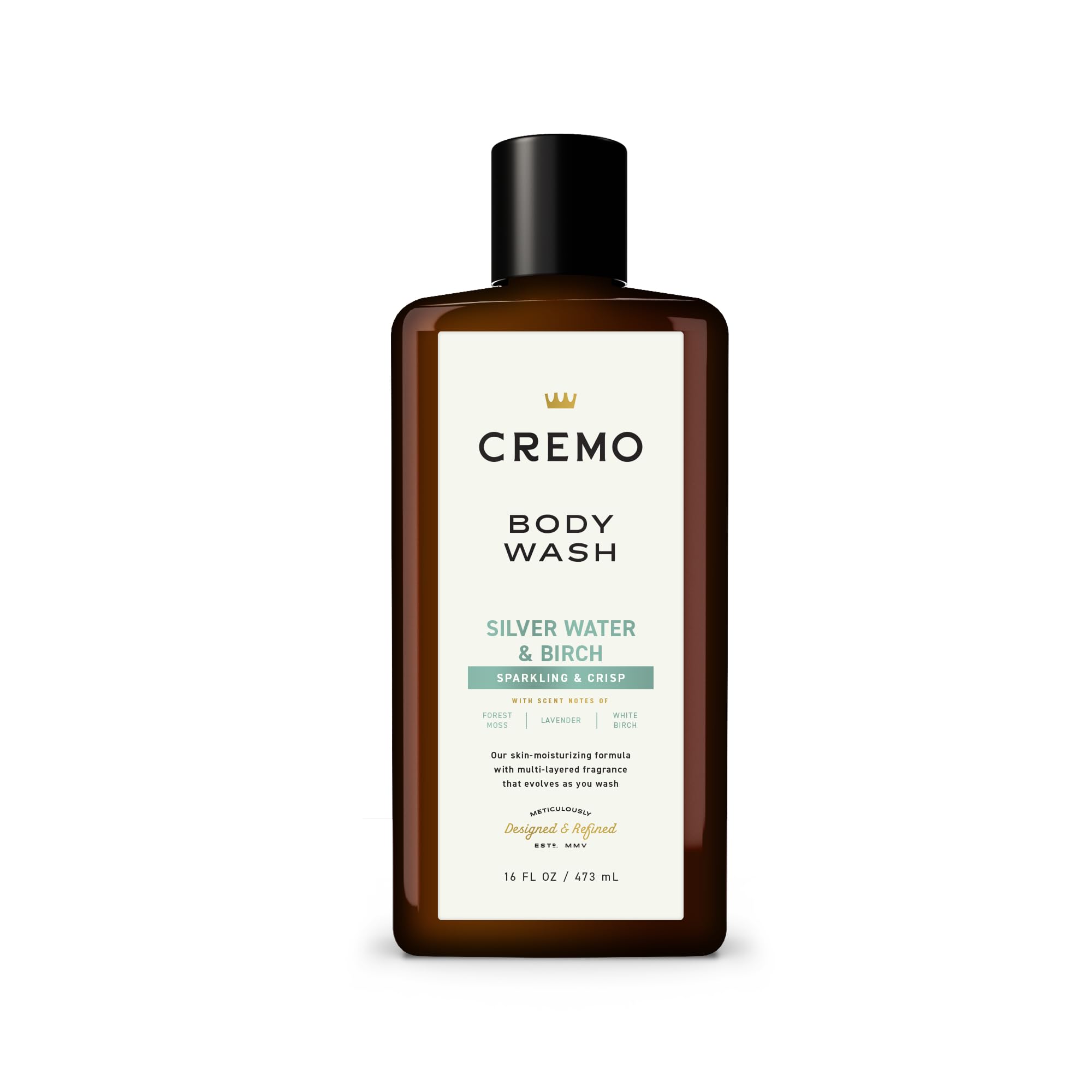 Cremo, lave-corps pour homme, bouteille près du glacier, fraîcheur durable.
