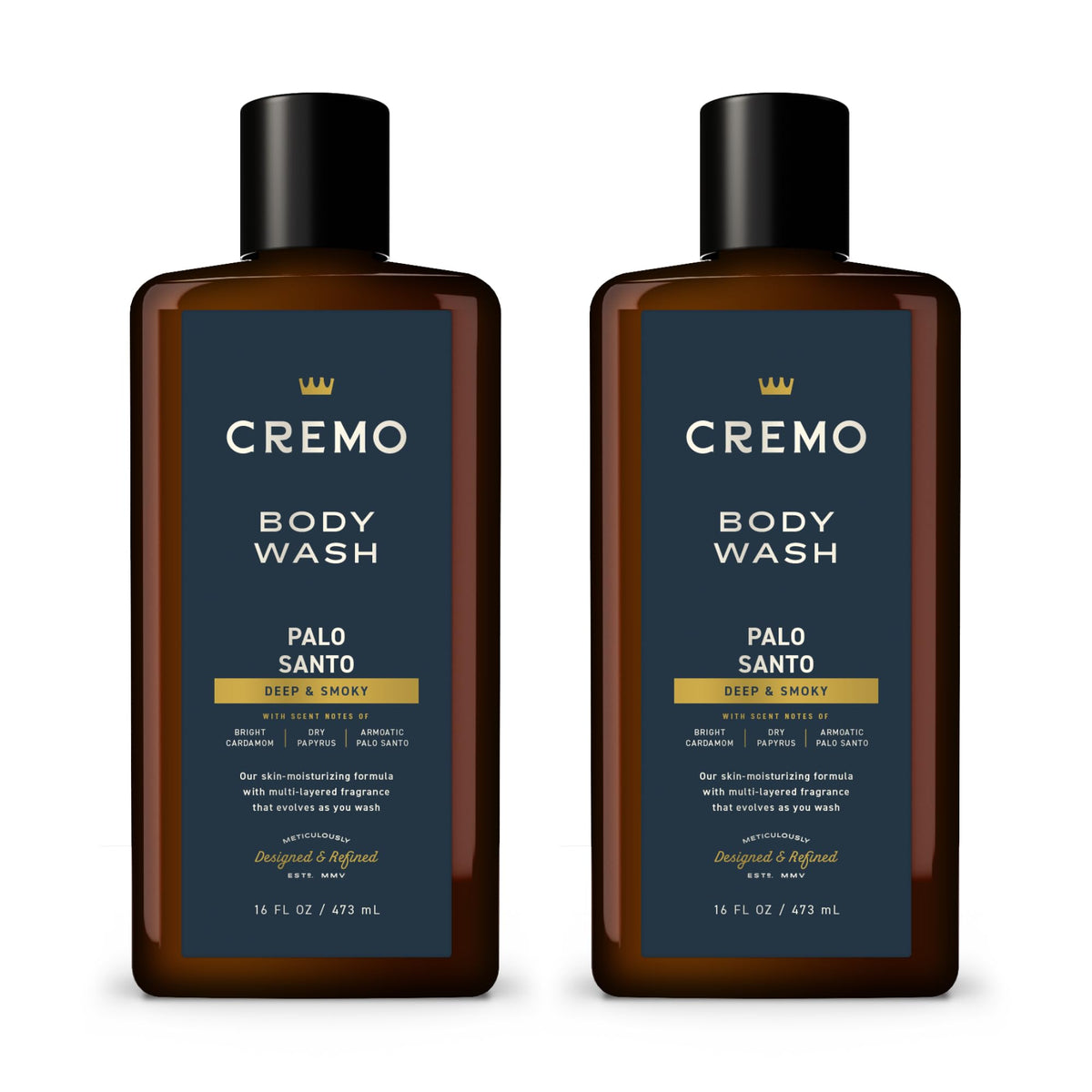 Cremo Palo Santo – bouteille-douche : parfum durable qui réveille les sens lors de la douche.