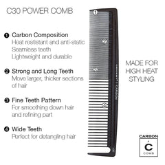 Cricket C30, peigne anti-statique pour cheveux lisses et sans frisottis.