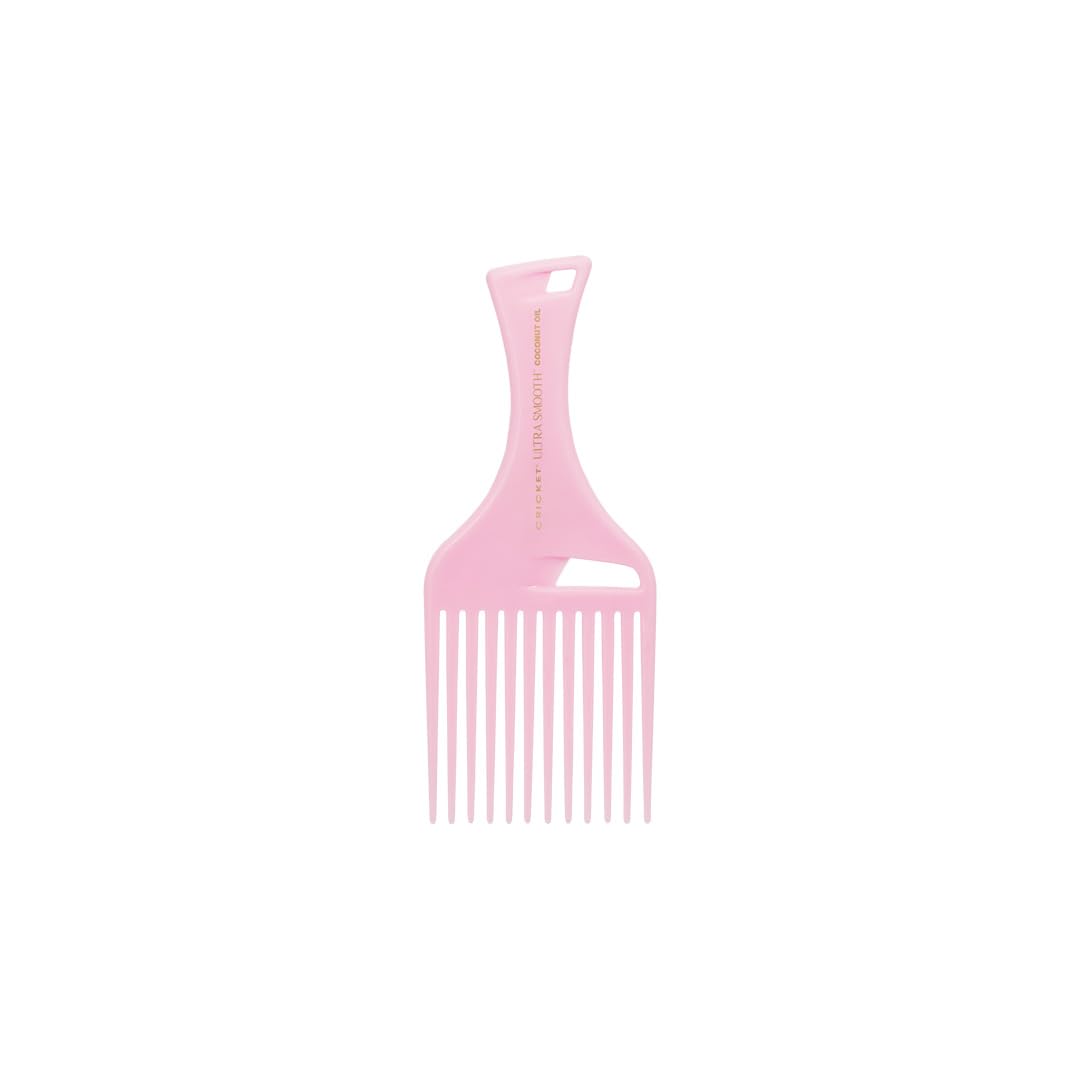 Cricket peigne-cheveux dents espacées rose, apporte du volume sans tirer.