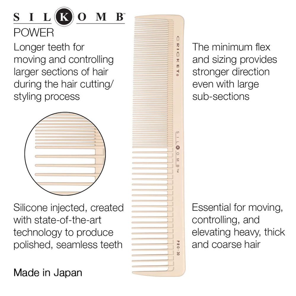 Silkomb Pro-30 Cricket offre un glissement doux pour le coiffage.
