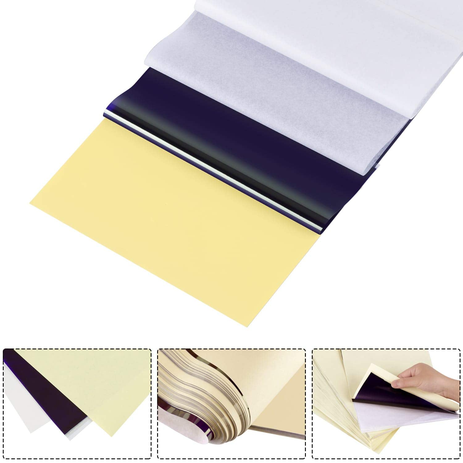 Cridoz papier transfert tatouage bleu, compatible transfert thermique pour contours nets.