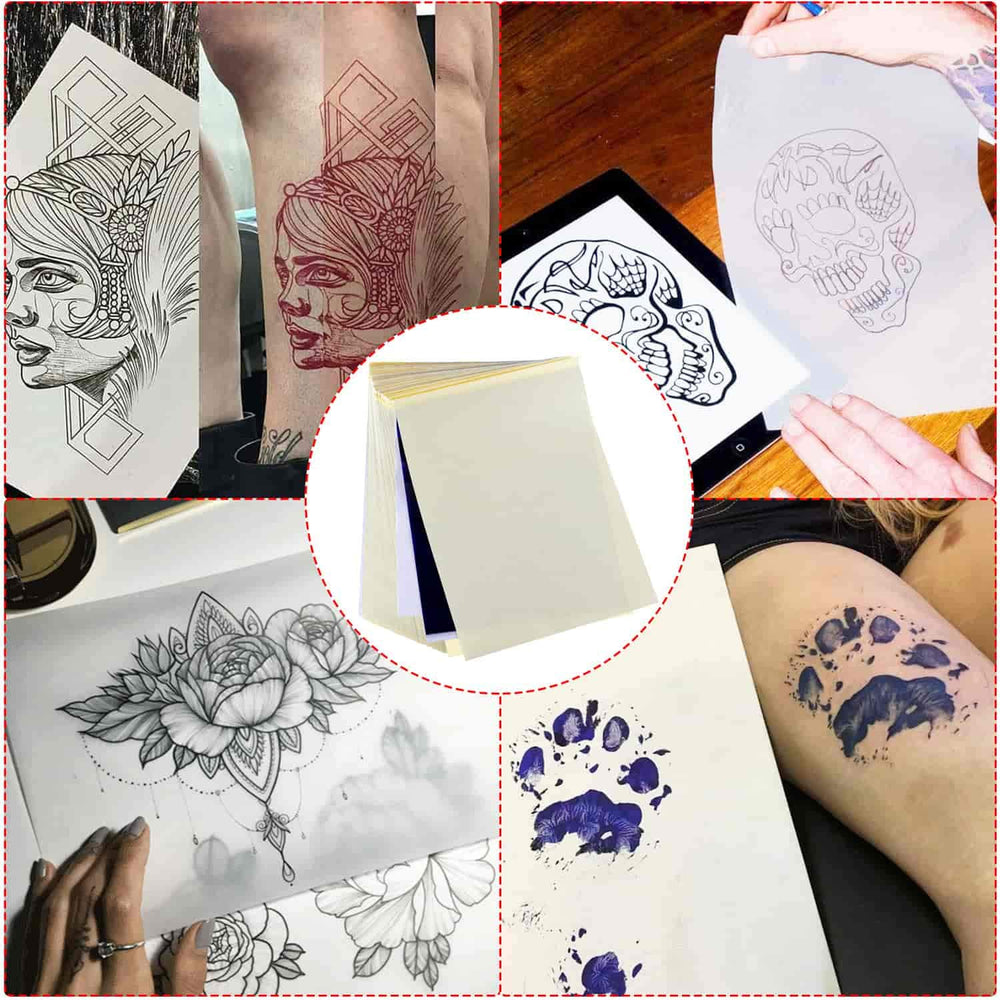 Cridoz papier transfert tatouage bleu, format standard prêt à découper selon vos projets.