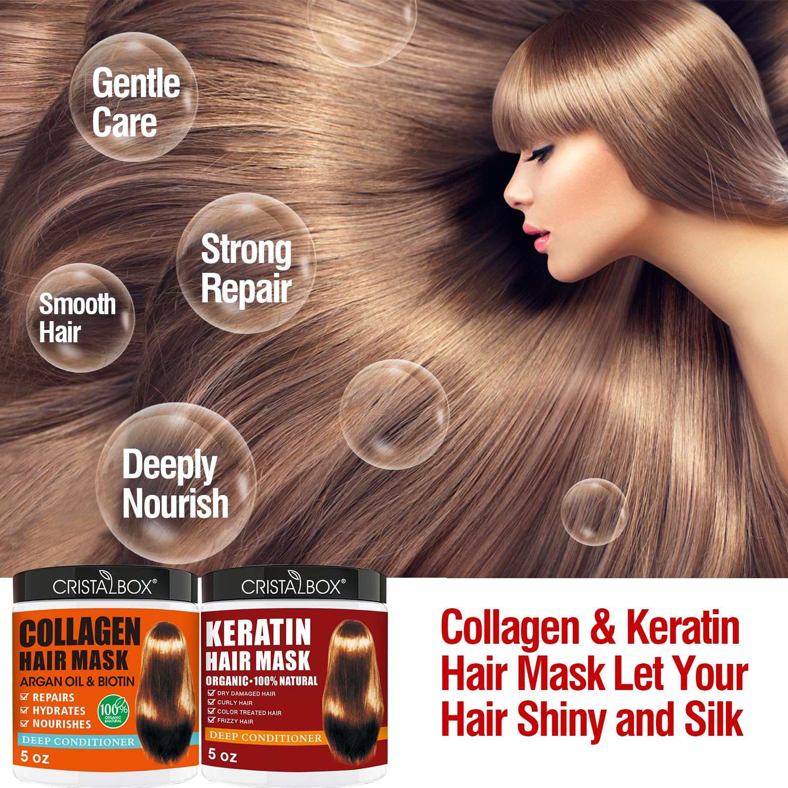 CRISTALBOX Huile Argan – soin hydratant pour cheveux.