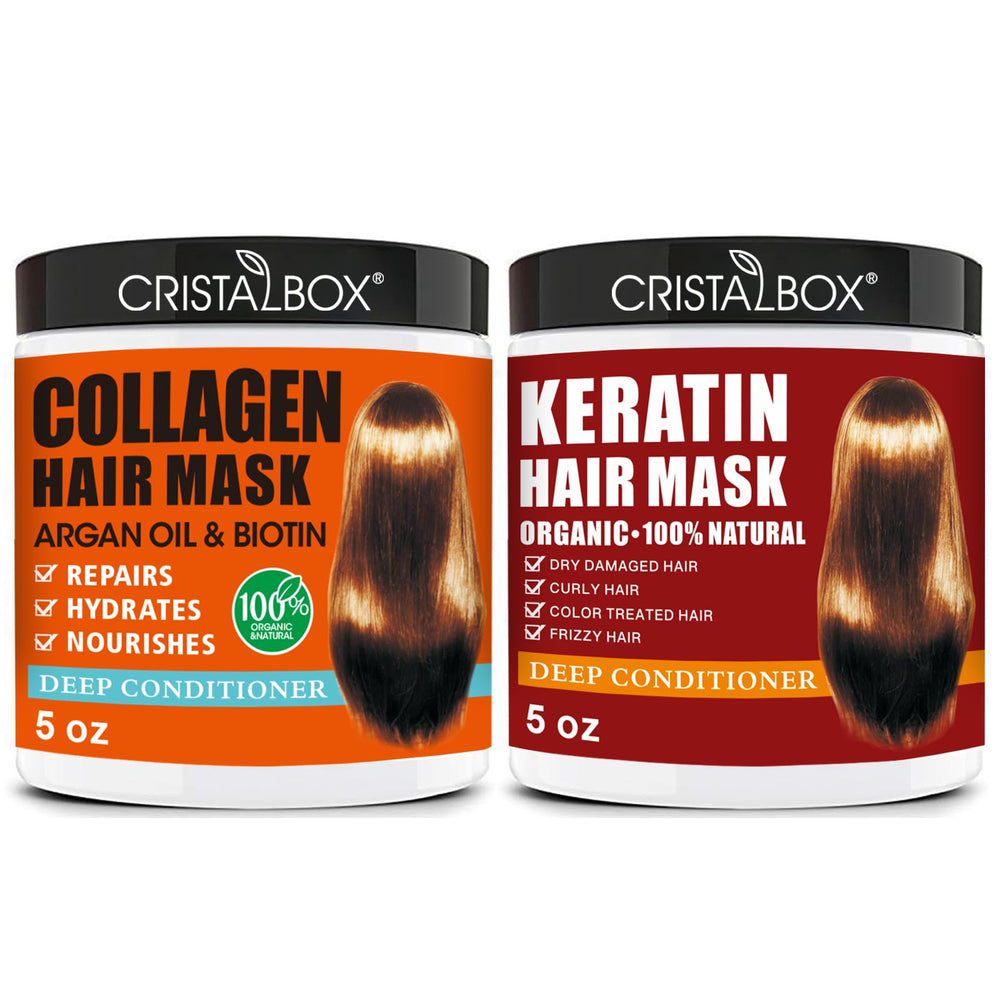CRISTALBOX Masque Keratine – bouteille prête à nourrir cheveux secs et cassants.