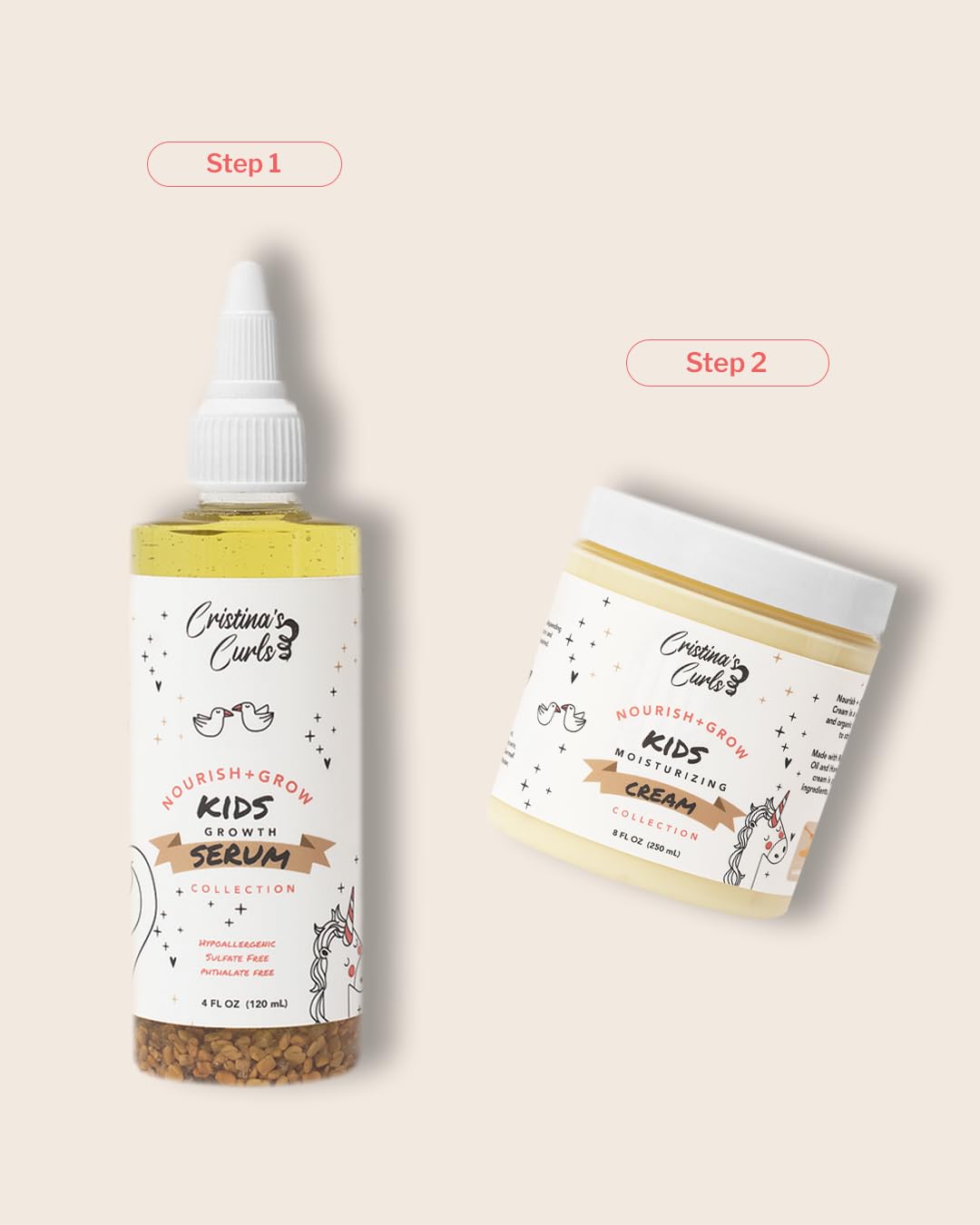 Cristina's Curls Sérum Cuir Chevelu Kids – massage doux 1–2 minutes pour nourrir sans lourdeur.