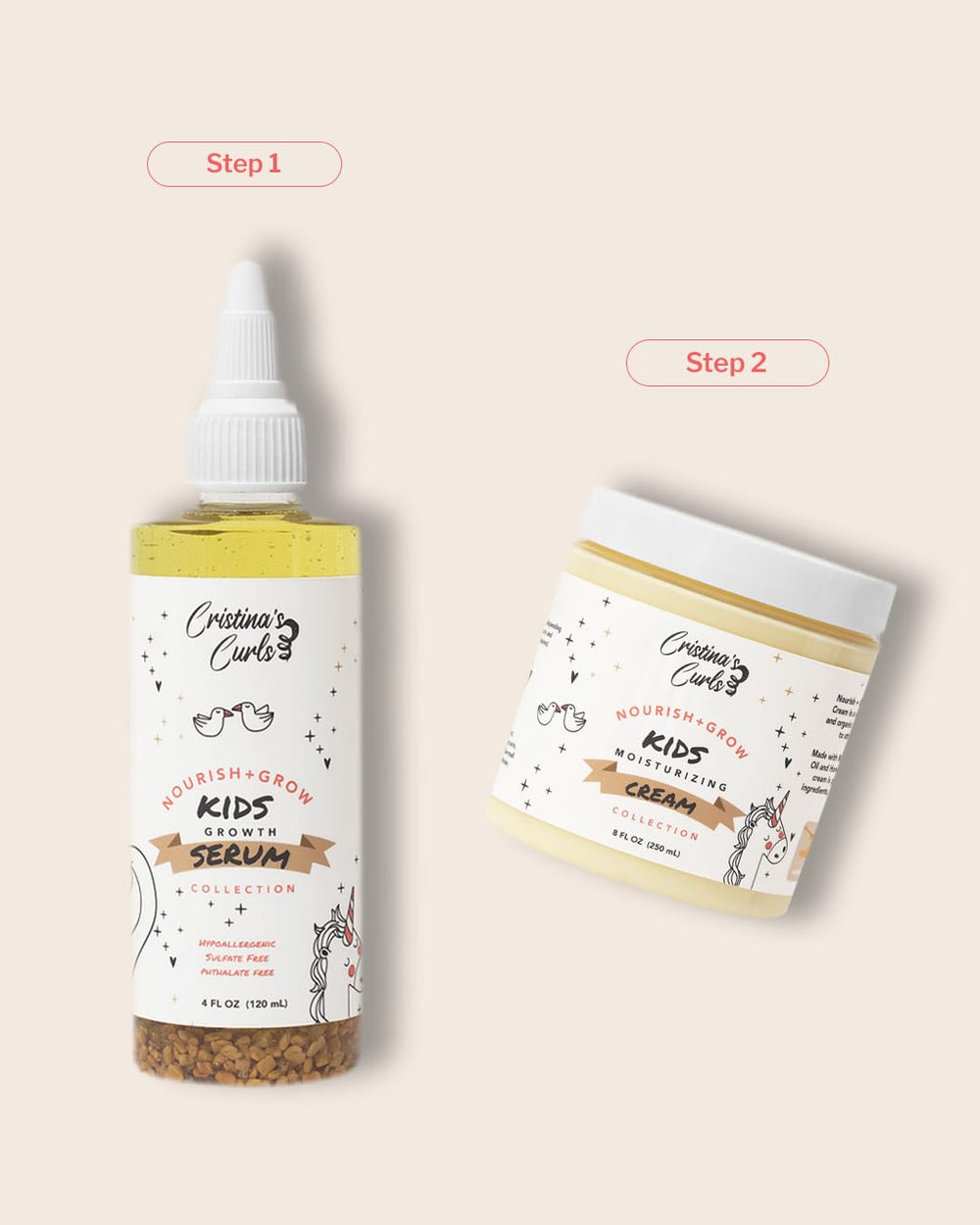Cristina's Curls Sérum Cuir Chevelu Kids – massage doux 1–2 minutes pour nourrir sans lourdeur.