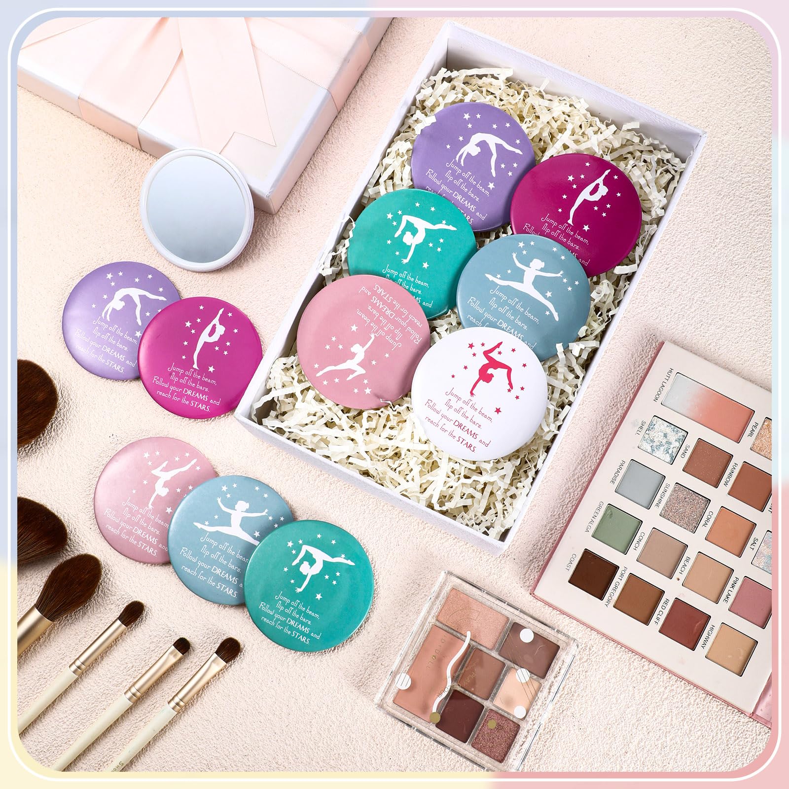 croblissful miroir rhinestones, qualité élégante pour le sac et le bureau.