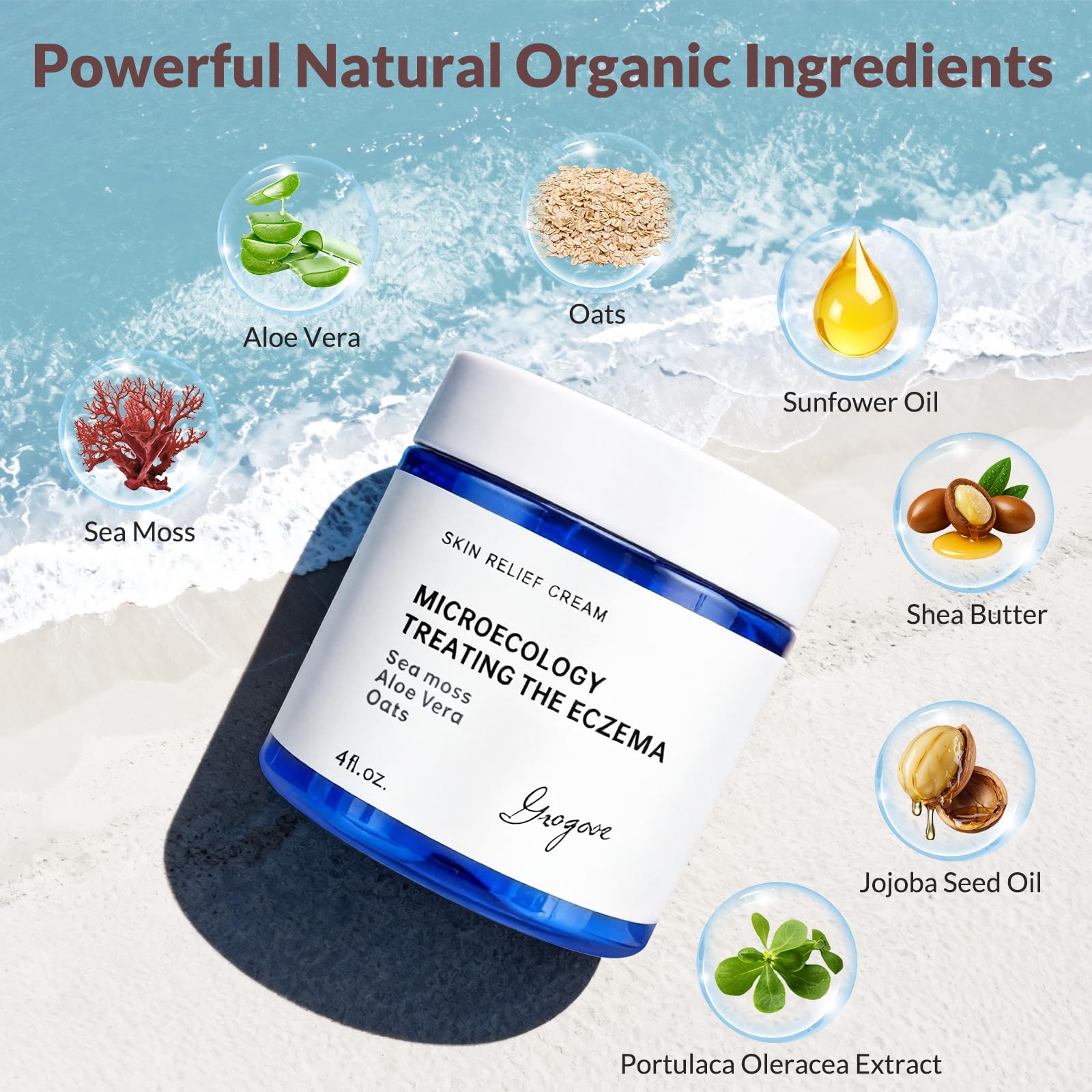 Crogooe eczema cream oats texture close-up highlights gentle moisturization