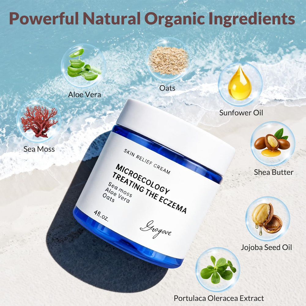 Crogooe eczema cream oats texture close-up highlights gentle moisturization