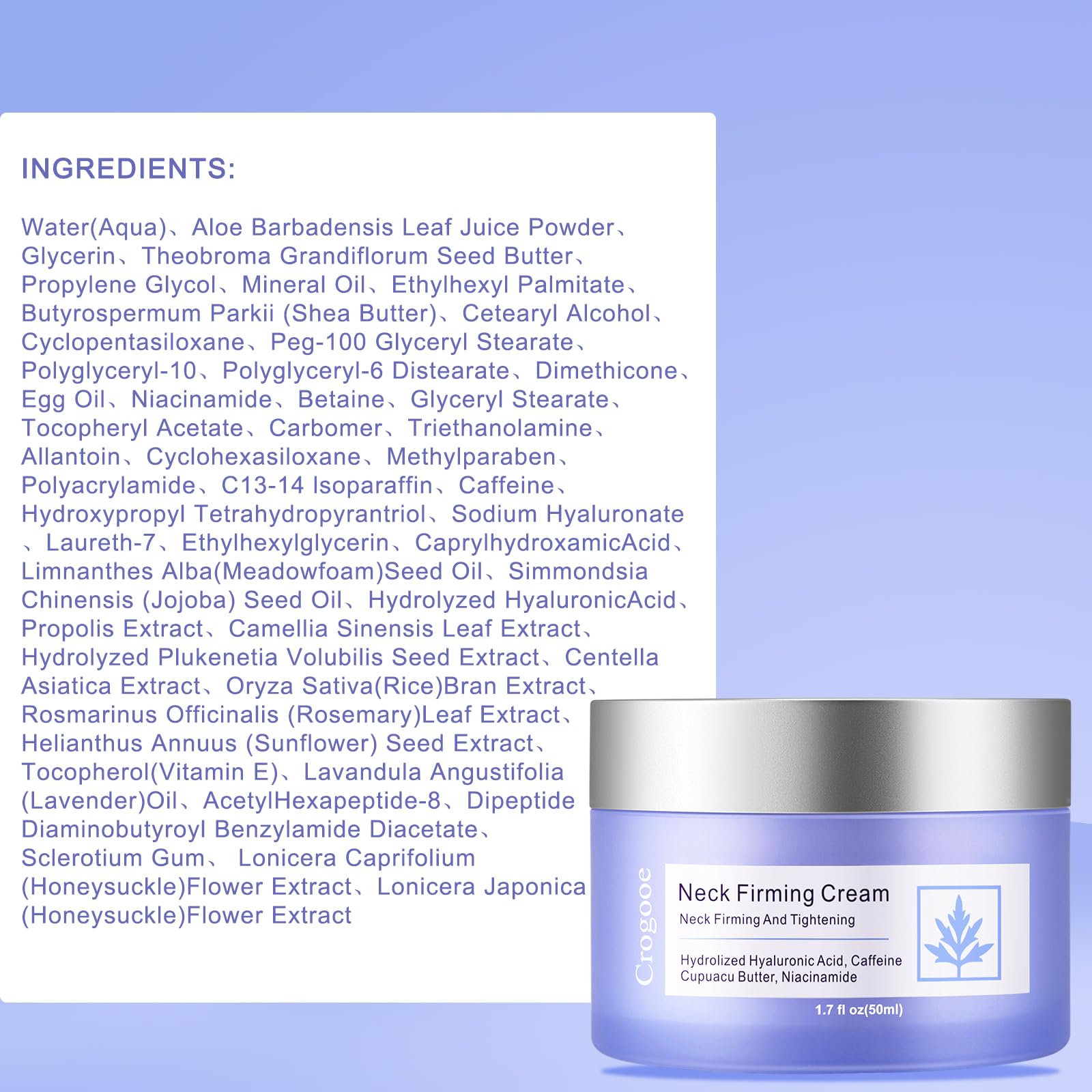 Crogooe Neck Firming Cream compact-swatch demonstrates texture and color for quick checks.