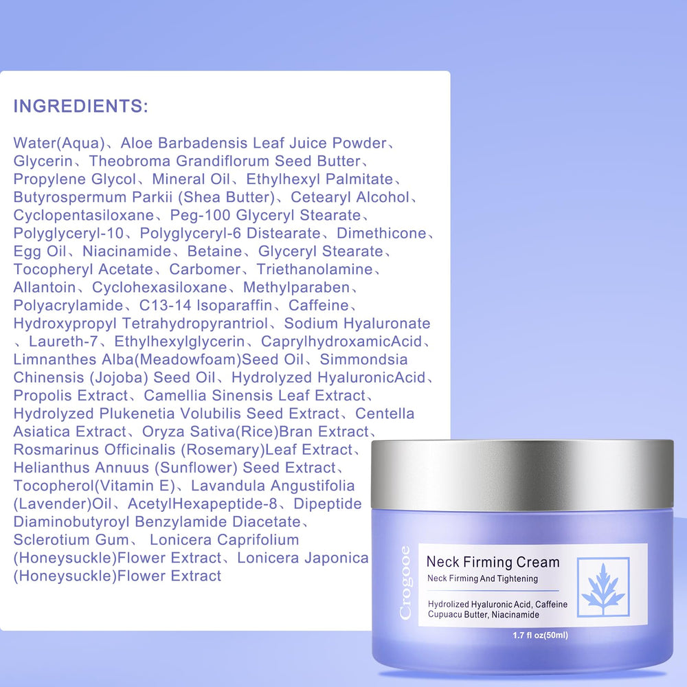 Crogooe Neck Firming Cream compact-swatch demonstrates texture and color for quick checks.