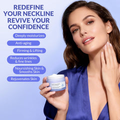 Crogooe Neck Firming Cream neckline-application shows gentle neck massage use.