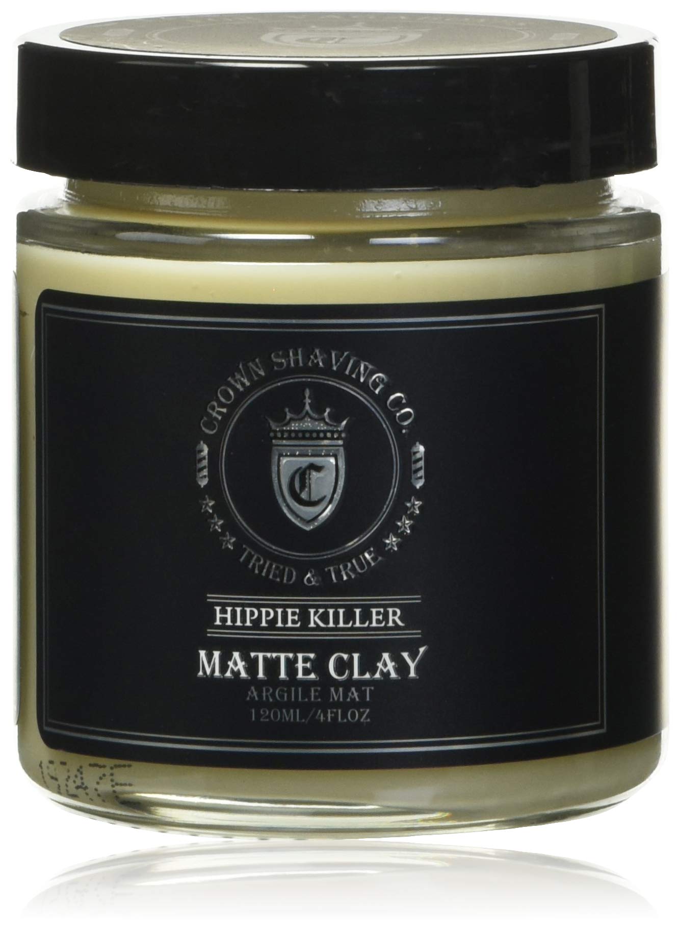 Crown Shaving Co Hippie Killer Matte Clay bouteille – fini mate naturel et tenue modulable.