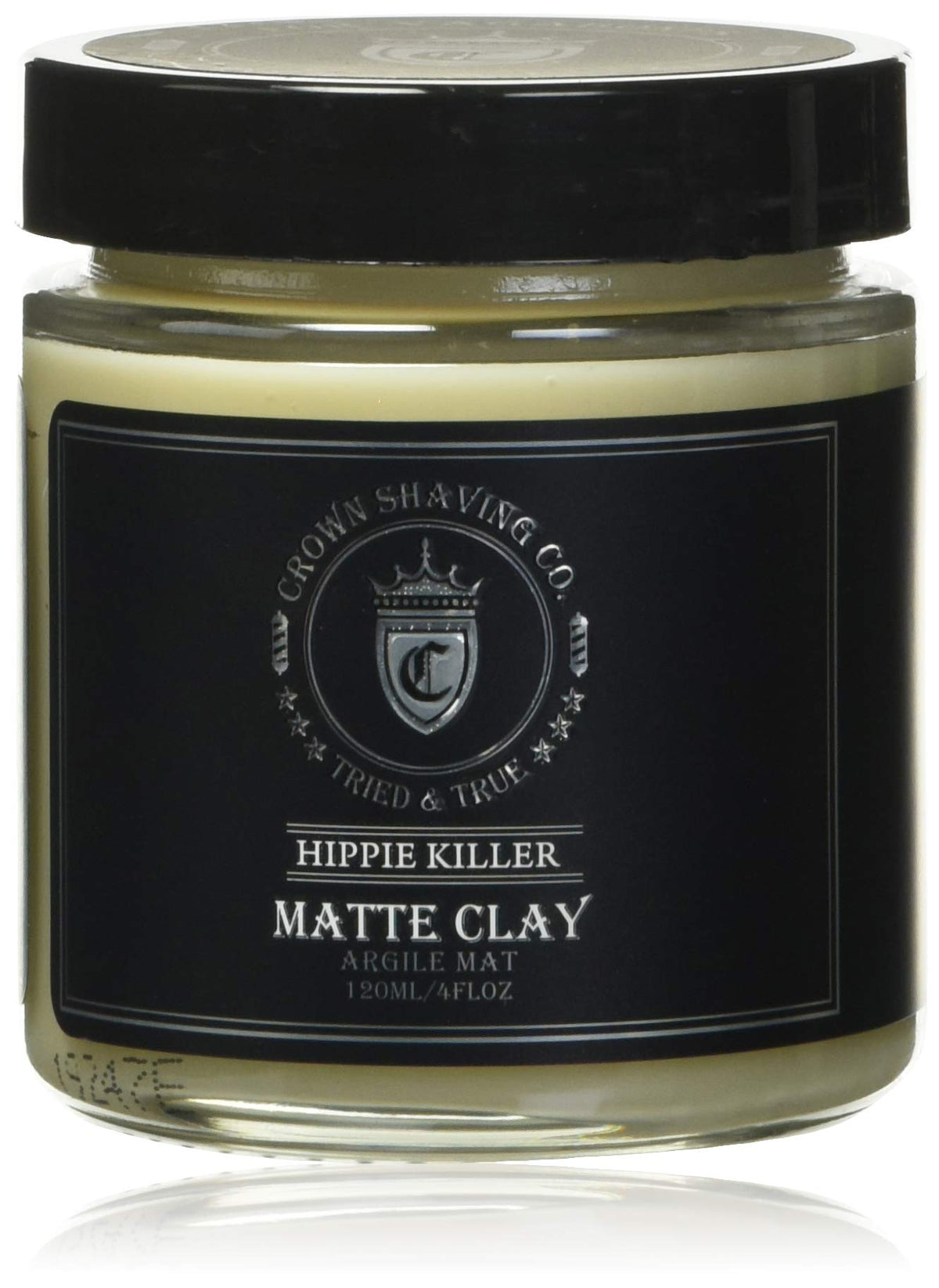 Crown Shaving Co Hippie Killer Matte Clay bouteille – fini mate naturel et tenue modulable.