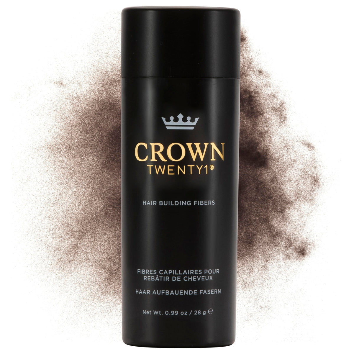 Fibres Crown Twenty1 brun foncé couvrent rapidement les zones clairsemées.