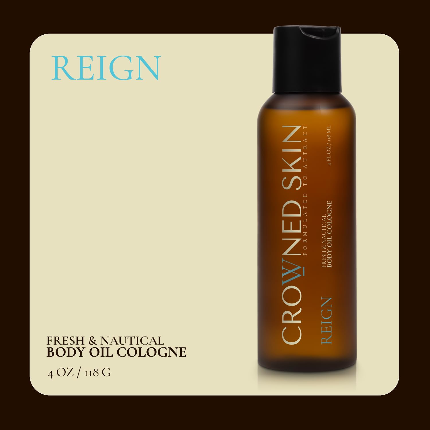 Crowned Skin Reign note-poivre-rose-bergamote, parfum frais et masculin.