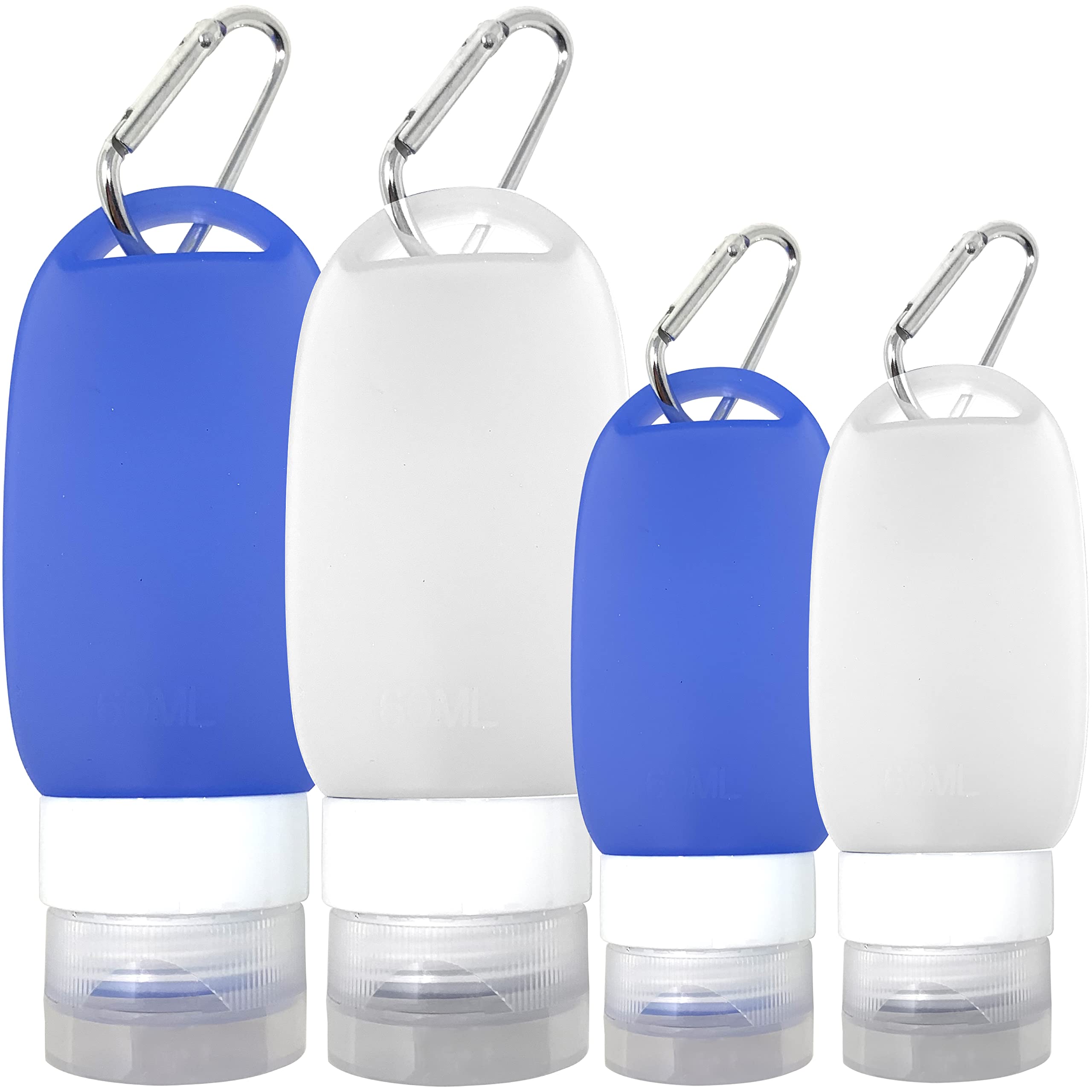 Bouteilles Cruise On en silicone de voyage de 2 onces, faciles à remplir et légères.