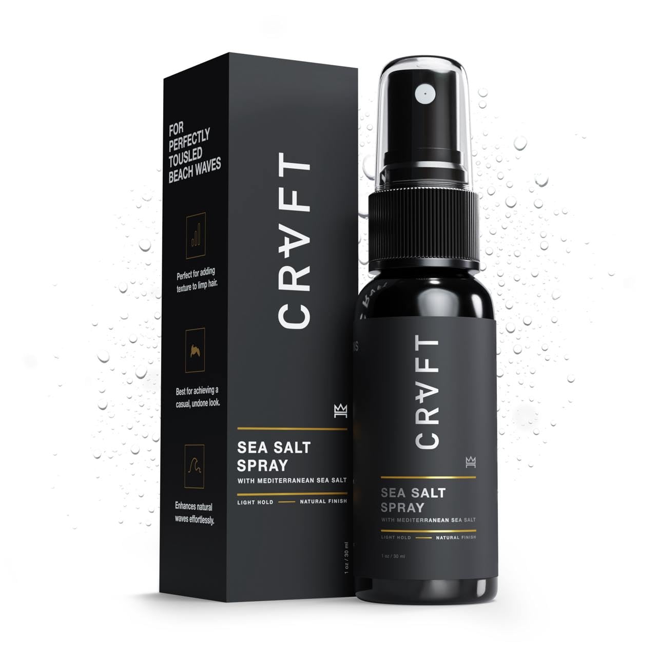 Hair Craft Co. CRVFT brume sel de mer – bouteille compacte pour cheveux texturés