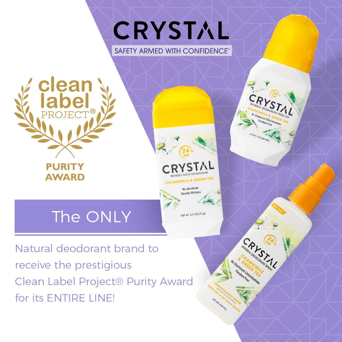 Crystal Essence Déodorant Essence Spray pour les aisselles, protection durable.