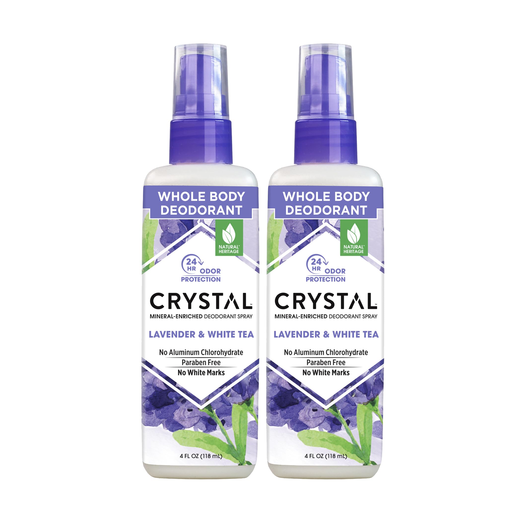 Crystal Essence Déodorant Minéral Spray avec bouteille visible et protection longue durée sans résidu.