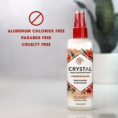 Séche rapidement après application avec le déodorant minéral grenade Crystal Essence.