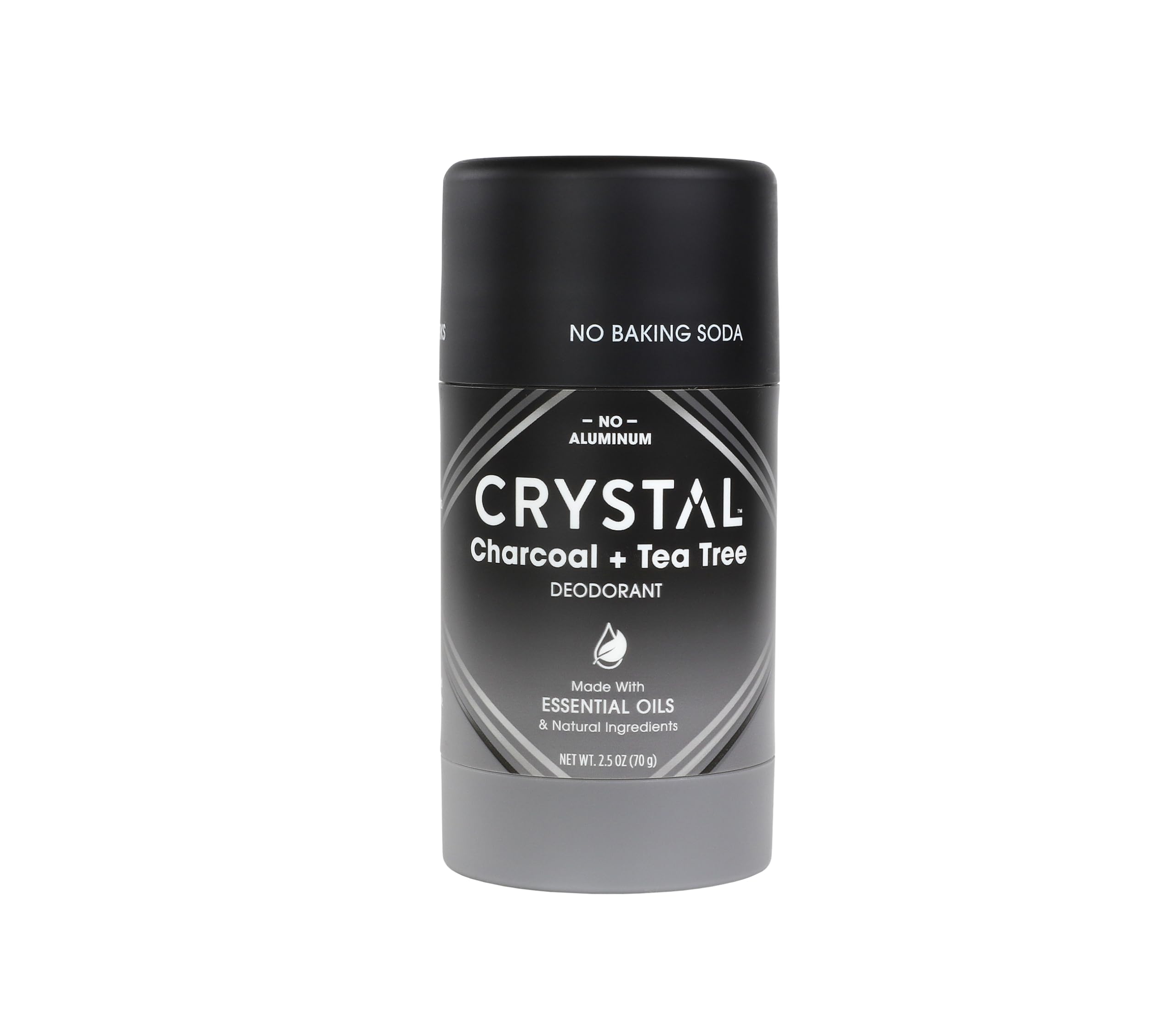 Crystal Essence déodorant solide magnésium, emballage compact idéal pour voyage et quotidien.