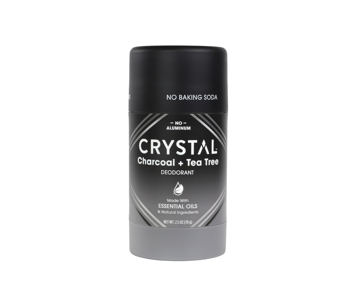Crystal Essence déodorant solide magnésium, emballage compact idéal pour voyage et quotidien.