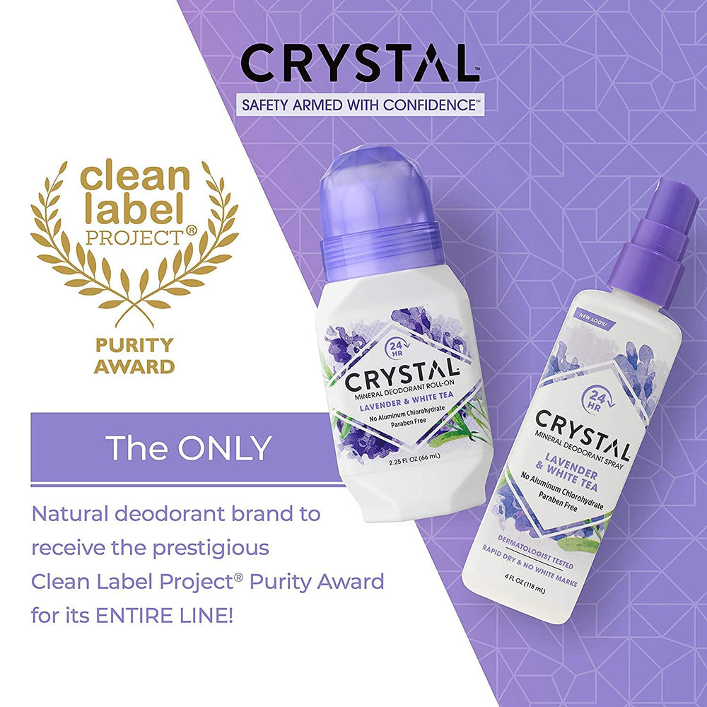 Idéal pour routine quotidienne, déodorant minéral Crystal Essence, protection discrète.