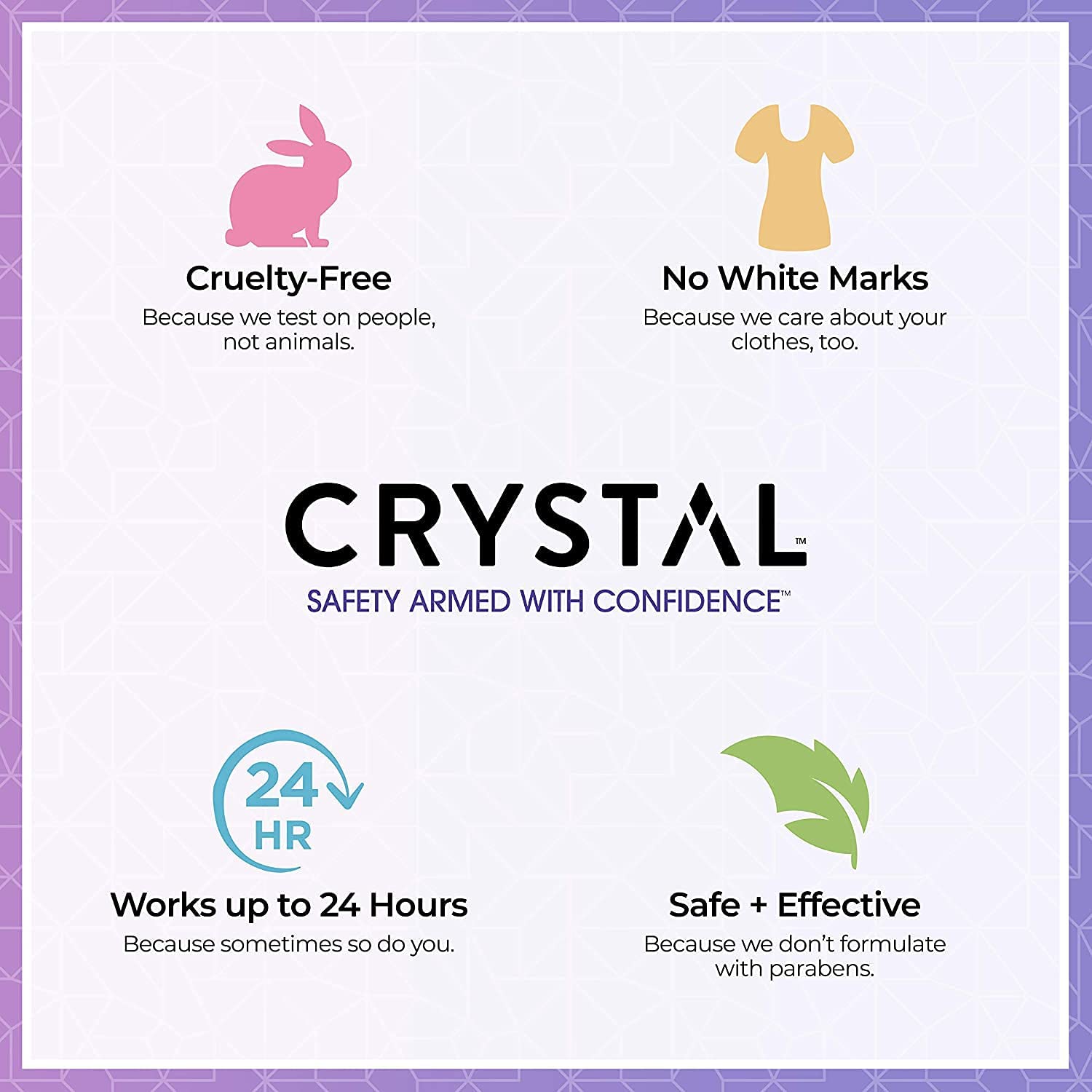 Texture légère Crystal Essence, roll-on invisible après application pour une sensation naturelle.