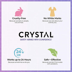 Texture légère Crystal Essence, roll-on invisible après application pour une sensation naturelle.