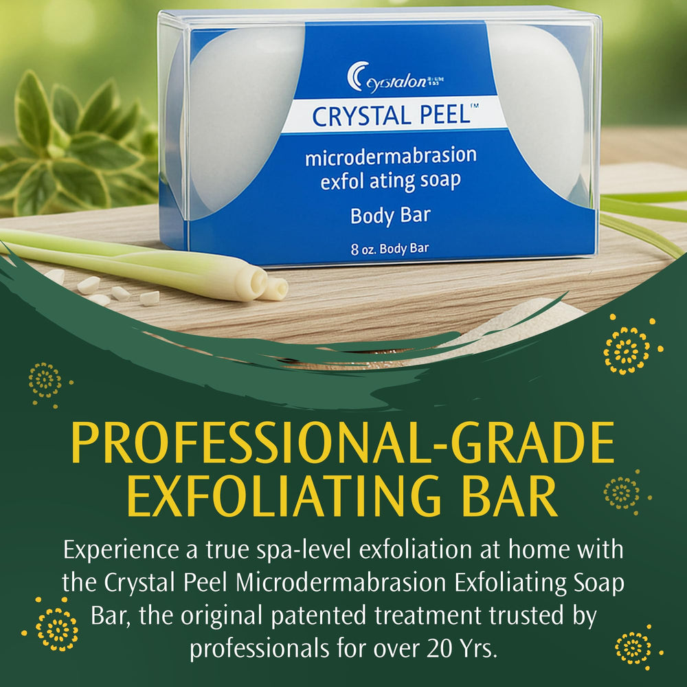 Crystal Peel grains corindon fin, texture plus lisse après exfoliation.