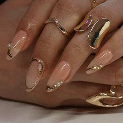 CTTHNBD coffret ongles prets amande avec lime et colle réutilisable