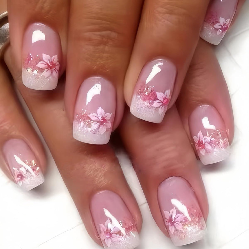 CTTHNBD ensemble 144 pieces ongles carres, divers styles pour retouches rapides.