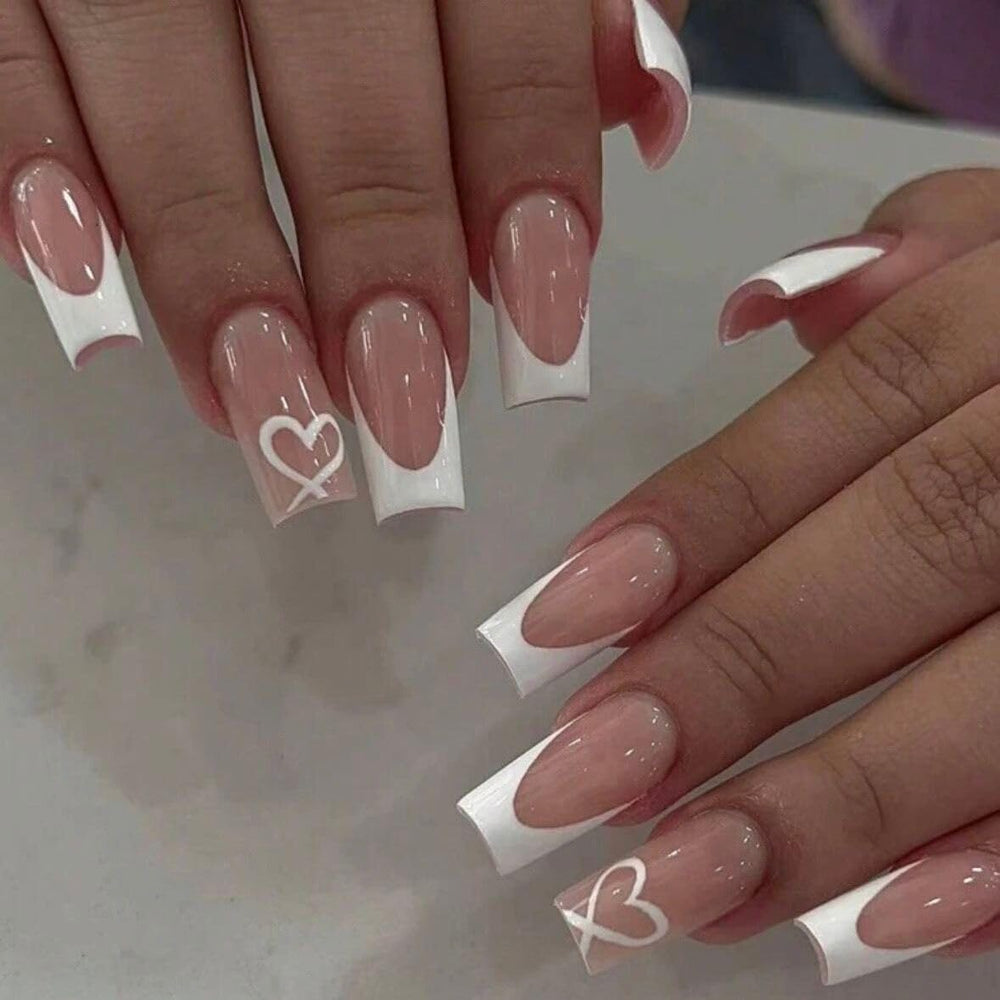 CTTHNBD ensemble 24 ongles coffin cœur pour une manucure rapide et stylée